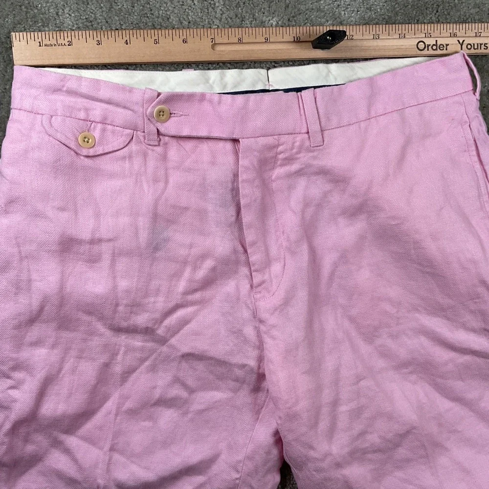 Polo Ralph Lauren Shorts Mens 34 Pink 100% Linen Classic Preppy